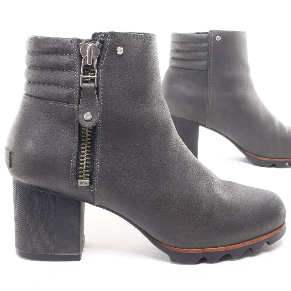 Sorel Danica Women's Ankle Boot Bootie Size 11 Black Very Dark Green  EUC